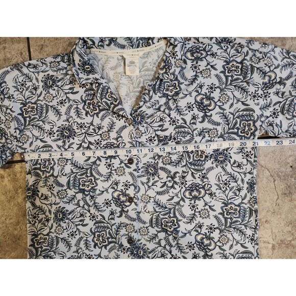 Lucky Brand Women’s Pajama Top - Mini Denim Floral - Size L Fast Shipping - Picture 3 of 14